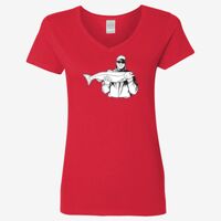 Ladies' Heavy Cotton™ V-Neck T-Shirt Thumbnail